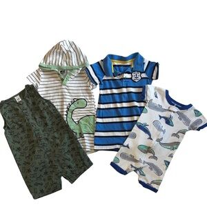 Kids Bodysuits Set - Green, Blue, White